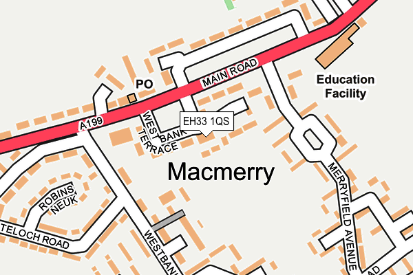 EH33 1QS map - OS OpenMap – Local (Ordnance Survey)