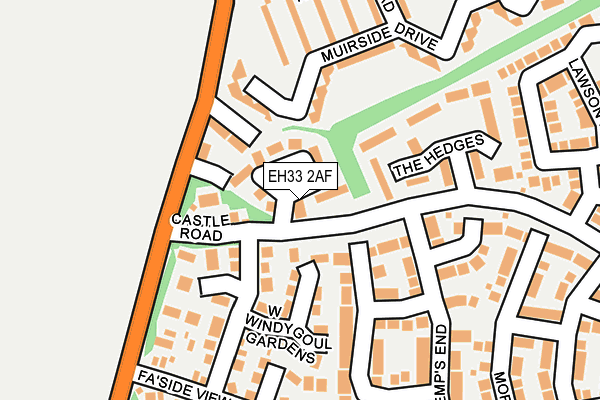EH33 2AF map - OS OpenMap – Local (Ordnance Survey)
