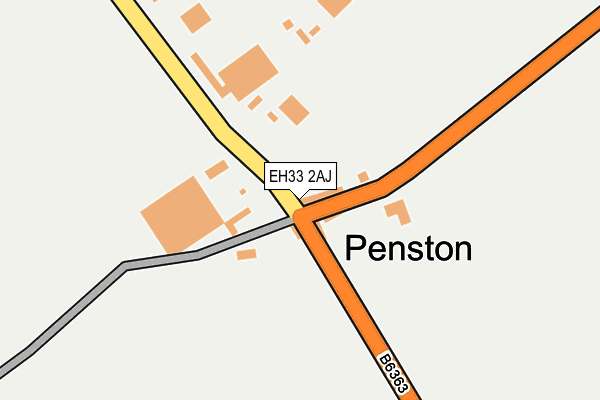 EH33 2AJ map - OS OpenMap – Local (Ordnance Survey)