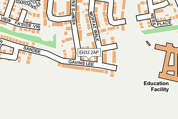 EH33 2AP map - OS OpenMap – Local (Ordnance Survey)