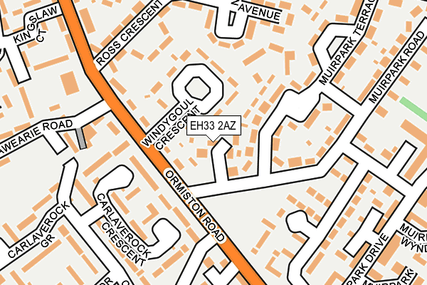 EH33 2AZ map - OS OpenMap – Local (Ordnance Survey)