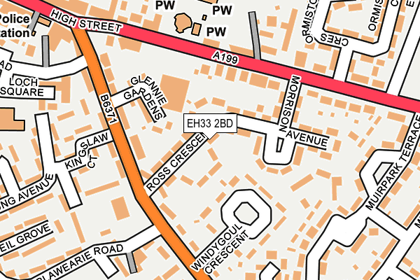EH33 2BD map - OS OpenMap – Local (Ordnance Survey)