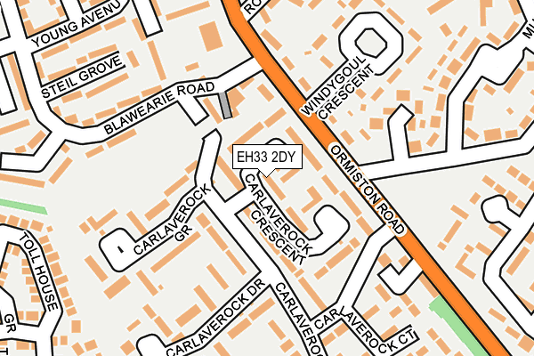 EH33 2DY map - OS OpenMap – Local (Ordnance Survey)