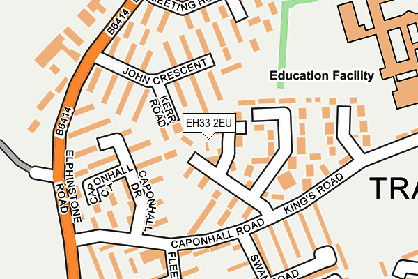 EH33 2EU map - OS OpenMap – Local (Ordnance Survey)