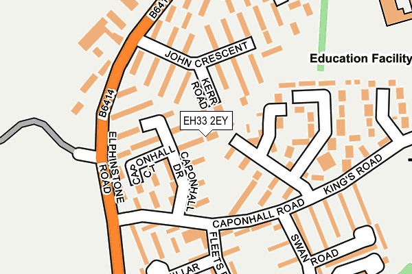 EH33 2EY map - OS OpenMap – Local (Ordnance Survey)