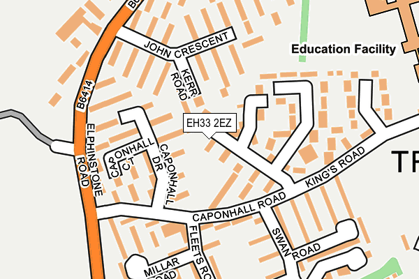 EH33 2EZ map - OS OpenMap – Local (Ordnance Survey)