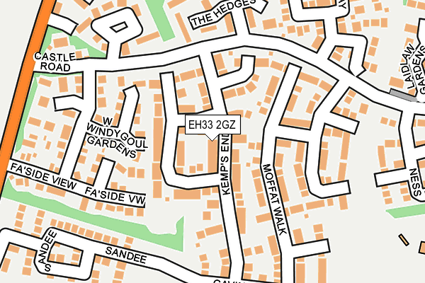 EH33 2GZ map - OS OpenMap – Local (Ordnance Survey)