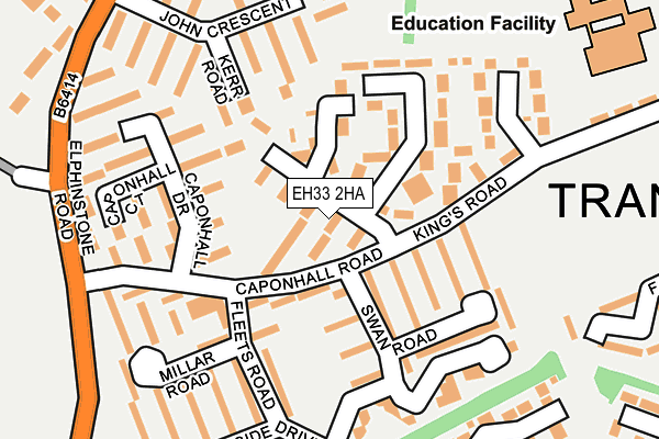 EH33 2HA map - OS OpenMap – Local (Ordnance Survey)