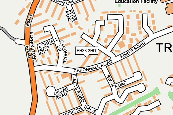 EH33 2HD map - OS OpenMap – Local (Ordnance Survey)