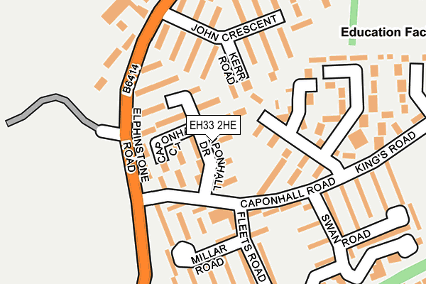 EH33 2HE map - OS OpenMap – Local (Ordnance Survey)