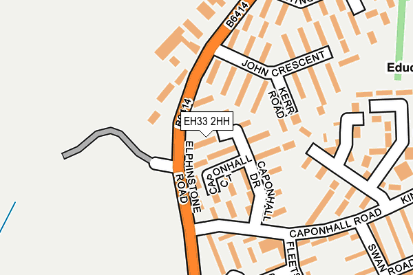 EH33 2HH map - OS OpenMap – Local (Ordnance Survey)