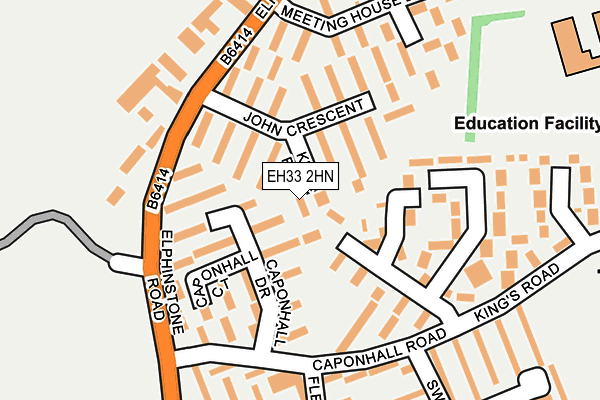EH33 2HN map - OS OpenMap – Local (Ordnance Survey)