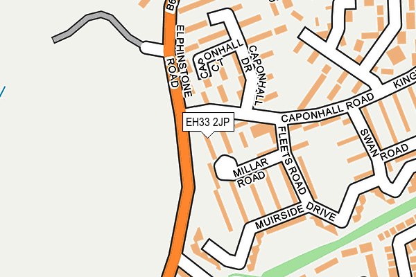 EH33 2JP map - OS OpenMap – Local (Ordnance Survey)
