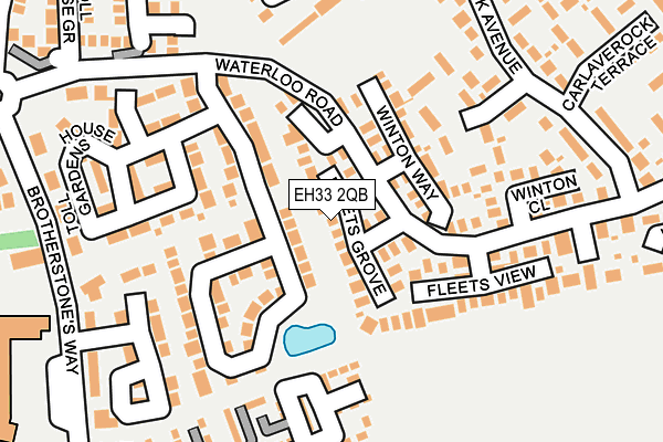EH33 2QB map - OS OpenMap – Local (Ordnance Survey)