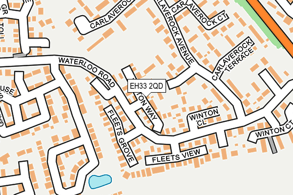 EH33 2QD map - OS OpenMap – Local (Ordnance Survey)