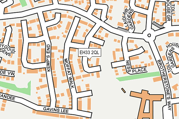 EH33 2QL map - OS OpenMap – Local (Ordnance Survey)