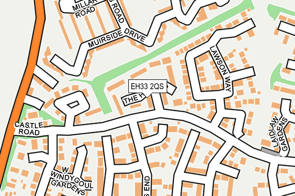 EH33 2QS map - OS OpenMap – Local (Ordnance Survey)