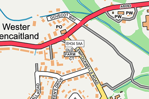 EH34 5AA map - OS OpenMap – Local (Ordnance Survey)