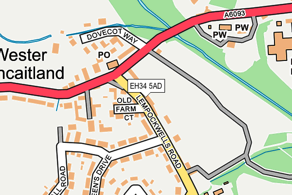 EH34 5AD map - OS OpenMap – Local (Ordnance Survey)