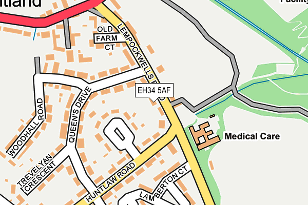 EH34 5AF map - OS OpenMap – Local (Ordnance Survey)