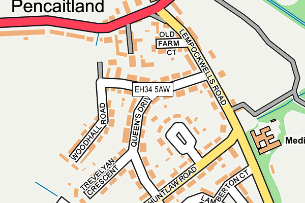 EH34 5AW map - OS OpenMap – Local (Ordnance Survey)