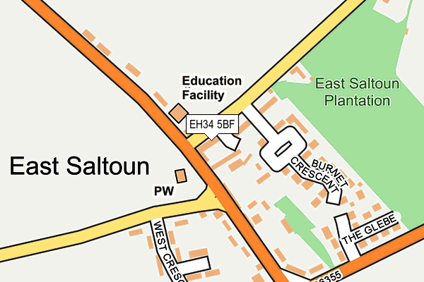 EH34 5BF map - OS OpenMap – Local (Ordnance Survey)