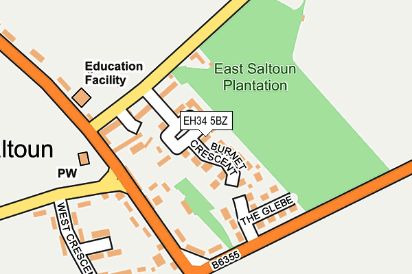 EH34 5BZ map - OS OpenMap – Local (Ordnance Survey)