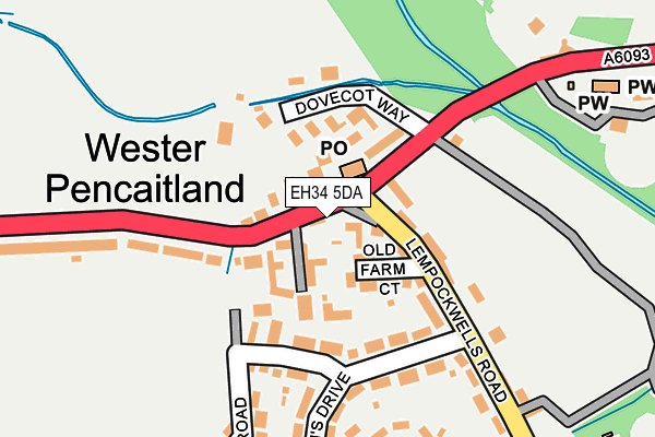 EH34 5DA map - OS OpenMap – Local (Ordnance Survey)