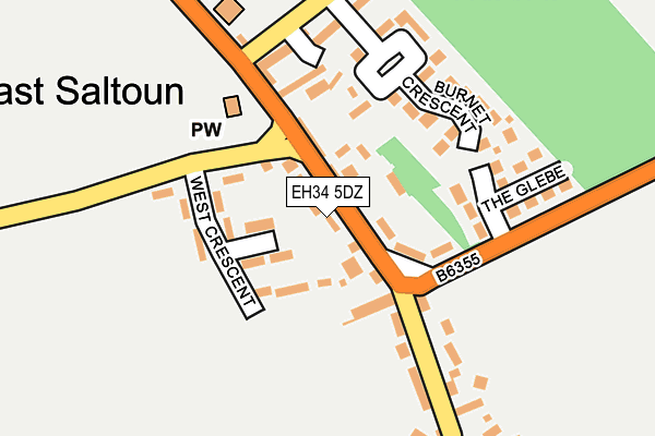 EH34 5DZ map - OS OpenMap – Local (Ordnance Survey)