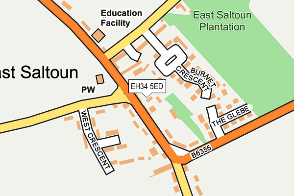 EH34 5ED map - OS OpenMap – Local (Ordnance Survey)