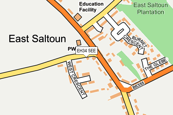 EH34 5EE map - OS OpenMap – Local (Ordnance Survey)