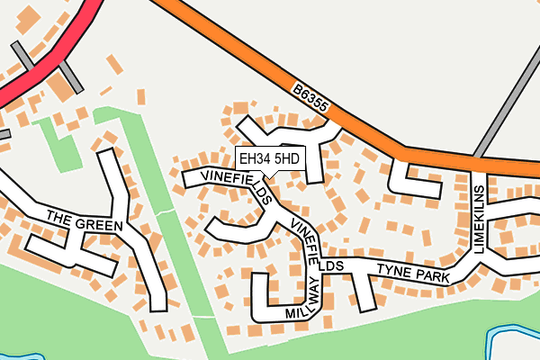 EH34 5HD map - OS OpenMap – Local (Ordnance Survey)