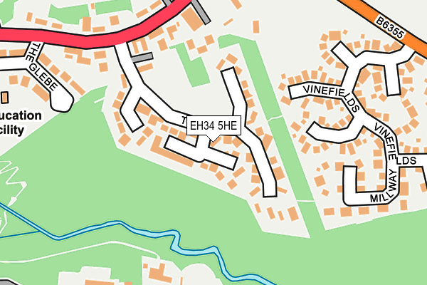 EH34 5HE map - OS OpenMap – Local (Ordnance Survey)