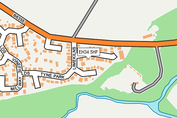 EH34 5HF map - OS OpenMap – Local (Ordnance Survey)