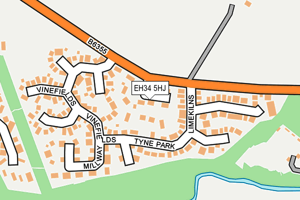EH34 5HJ map - OS OpenMap – Local (Ordnance Survey)
