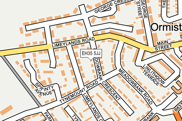 EH35 5JJ map - OS OpenMap – Local (Ordnance Survey)