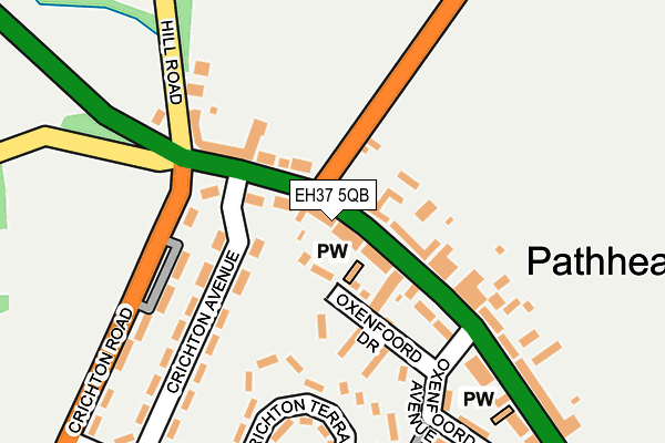 EH37 5QB map - OS OpenMap – Local (Ordnance Survey)