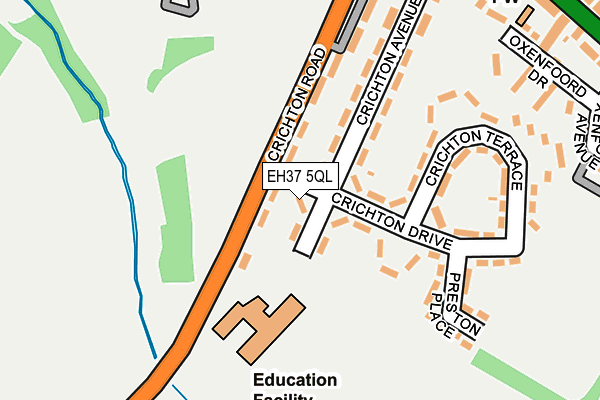 EH37 5QL map - OS OpenMap – Local (Ordnance Survey)