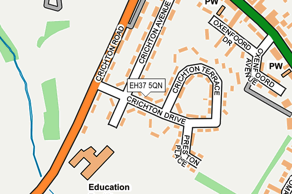 EH37 5QN map - OS OpenMap – Local (Ordnance Survey)
