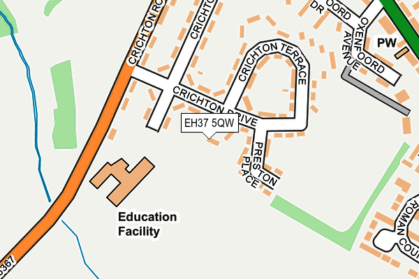 EH37 5QW map - OS OpenMap – Local (Ordnance Survey)