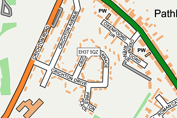EH37 5QZ map - OS OpenMap – Local (Ordnance Survey)