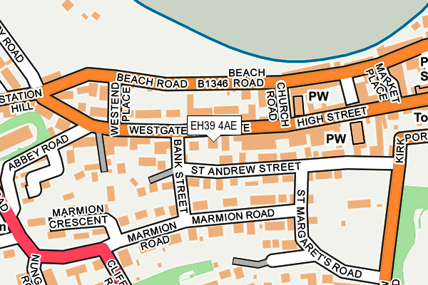 EH39 4AE map - OS OpenMap – Local (Ordnance Survey)