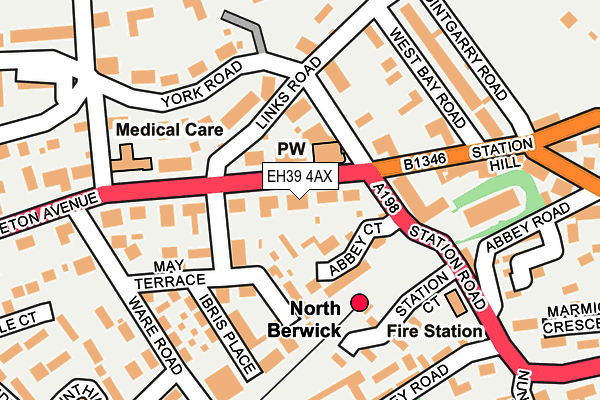 EH39 4AX map - OS OpenMap – Local (Ordnance Survey)