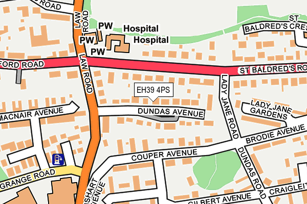 EH39 4PS map - OS OpenMap – Local (Ordnance Survey)