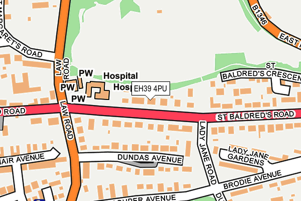 EH39 4PU map - OS OpenMap – Local (Ordnance Survey)