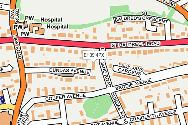 EH39 4PX map - OS OpenMap – Local (Ordnance Survey)