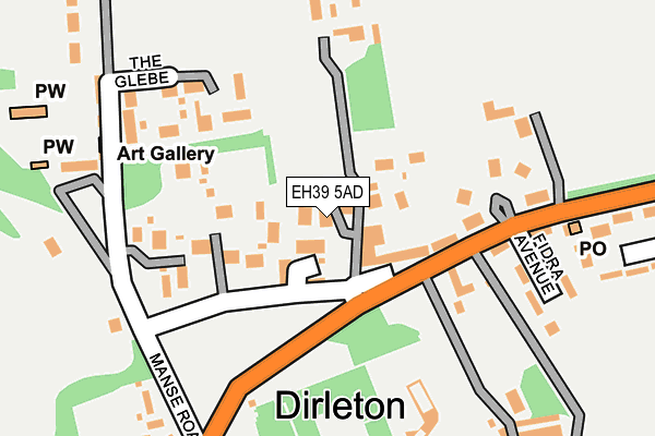 EH39 5AD map - OS OpenMap – Local (Ordnance Survey)