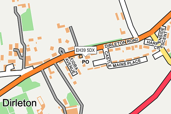 EH39 5DX map - OS OpenMap – Local (Ordnance Survey)