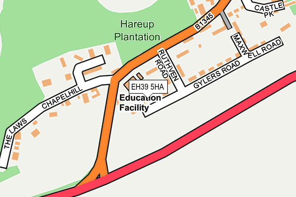 EH39 5HA map - OS OpenMap – Local (Ordnance Survey)