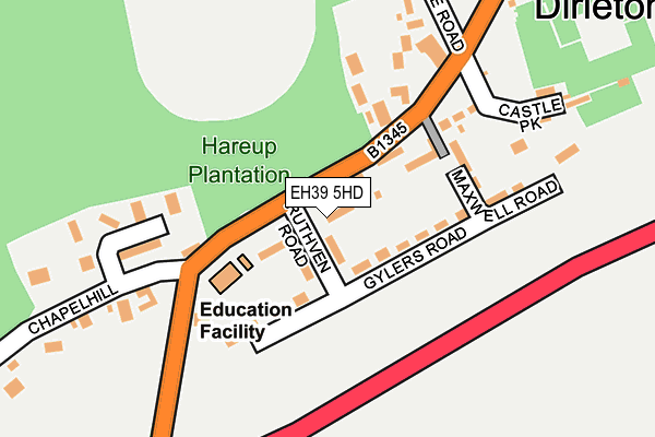 EH39 5HD map - OS OpenMap – Local (Ordnance Survey)